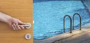 opens door on pool